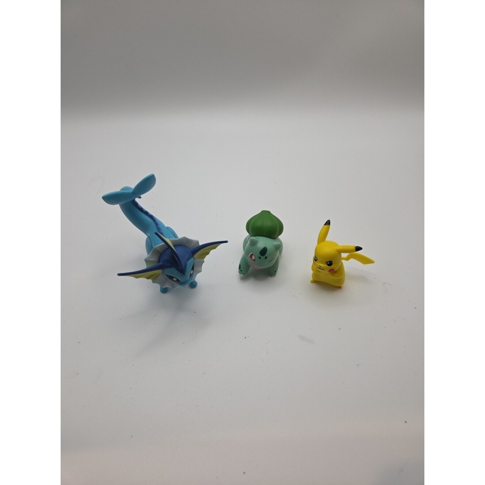 Pokemon action figure lot of‎ 3 small 3" - 1" mini figurines Vaporeon Wartortle